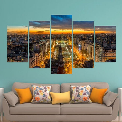 Buenos Aires Skyline at Night Wall Art Canvas Printing Decor