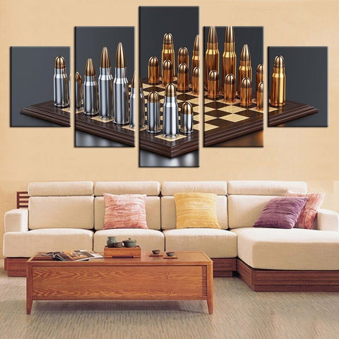 Bullets Chess Game Wall Art Canvas Printing Decor