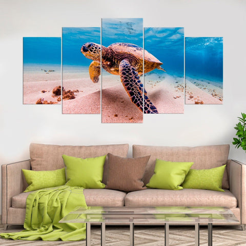 Cayman Turtle Underwater Wild Life Wall Art Canvas Printing Decor