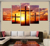 Image of Christian Cross Sunset Jesus Wall Art Canvas Printing Decor