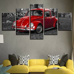 Classic Red Car Wall Art Canvas Printing Decor