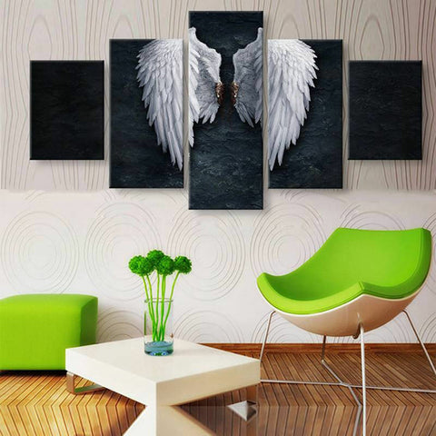 Classical White Angel Wings Wall Art Canvas Printing Decor