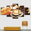 Image of Coffee Cup Beans Bread Wall Art Canvas Printing Decor