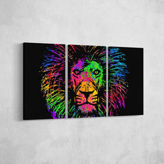 Color Splash Lion Head Wall Art Canvas Printing Decor