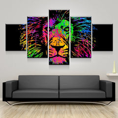 Color Splash Lion Head Wall Art Canvas Printing Decor