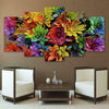 Image of Colorful Abstract Flowers Wall Art Canvas Printing Decor