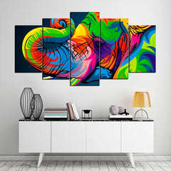 Colorful Elephant Abstract Wall Art Canvas Printing Decor
