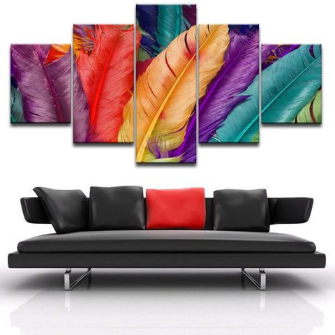 Colorful Feather Wall Art Canvas Printing Decor