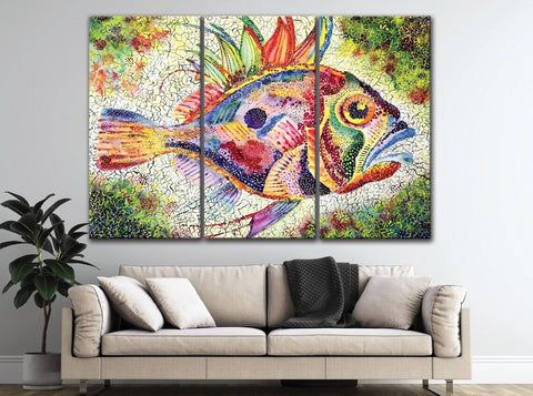 Colorful Fish Wall Art Canvas Printing Decor