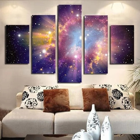 Colorful Galaxy Stars Wall Art Canvas Printing Decor