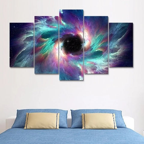Colorful Galaxy Whirlwind Black Hole Wall Art Canvas Printing Decor