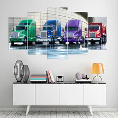 Colorful Trucks Car Automobile Wall Art Canvas Printing Decor