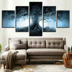 Dark Forest Fantasy Tree Shadow Wall Art Canvas Printing Decor