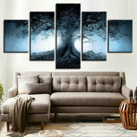 Dark Forest Fantasy Tree Shadow Wall Art Canvas Printing Decor