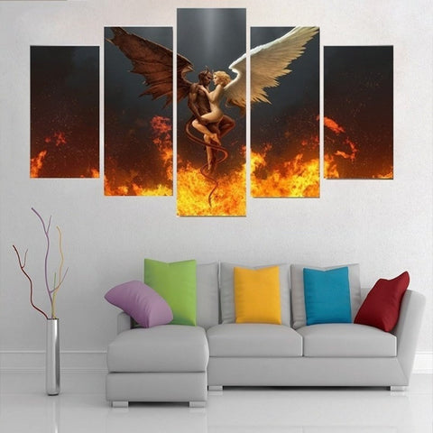 Devil and Angel Wall Art Canvas Printing Decor
