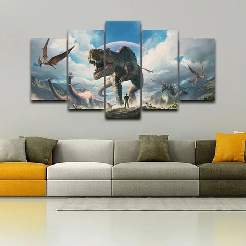 Dinosaur T-Rex Jurassic Reptile Wall Art Canvas Printing Decor