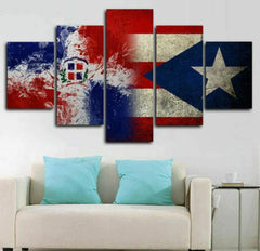 Dominican Republic & Puerto Rico Wall Art Canvas Printing Decor