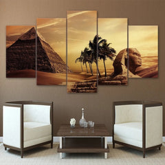 Egypt Pyramids Androsphinx Sunset Wall Art Canvas Printing Decor