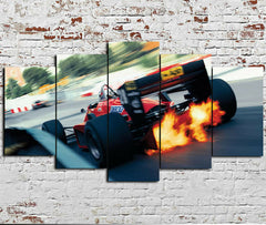 F1 Car Racing Action Wall Art Canvas Printing Decor