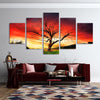 Image of Fall Red Tree Red Sky Nature Scenery Wall Art Canvas Printing Decor