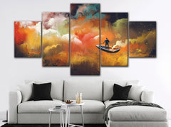 Fantasy Flying Boat Wall Art Canvas Printing Decor