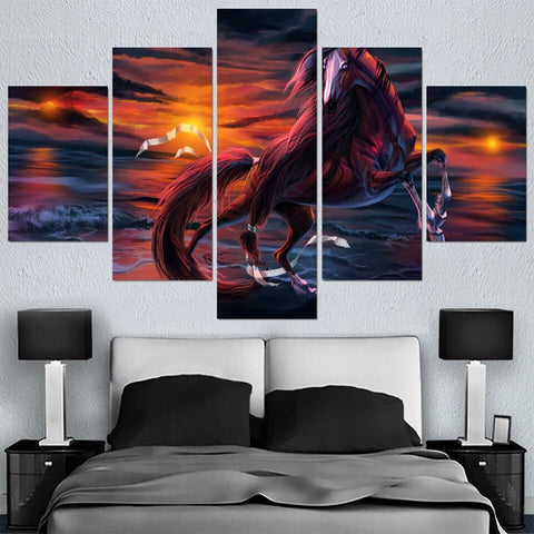 Fantasy Horse Ocean Sunset Wall Art Canvas Printing Decor