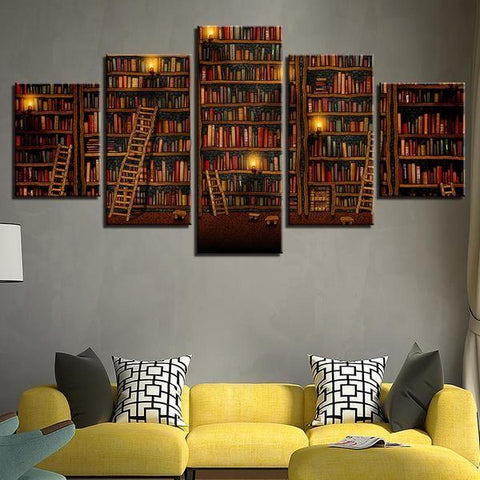 Fantasy Study Library Book Wall Art Canvas Printing Decor