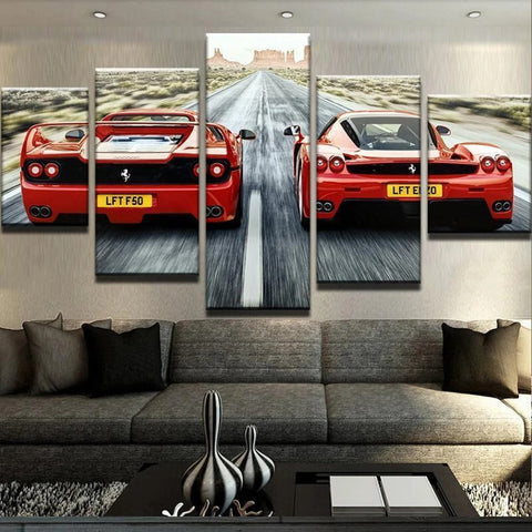 Ferrari Red Exotic Sports Car Wall Art Canvas Printing Decor