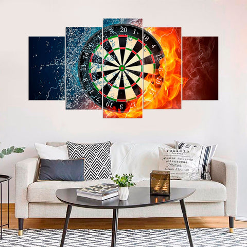 Fire and Water Darts Motivational Wall Art Canvas Printing Decor
