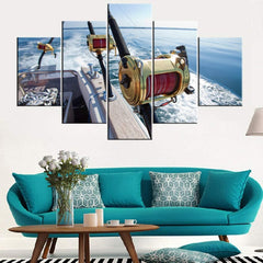 Fishing Rod and Reel Wall Art Canvas Printing Decor