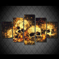 Flame Skull Wall Art Canvas Printing Decor