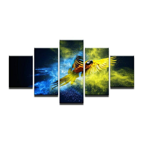 Flying Parrot Color Abstract Wall Art Canvas Printing Decor