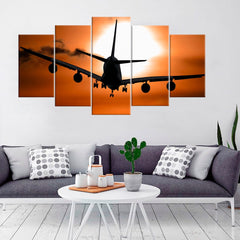 Flying Passenger Airplane Wall Art Canvas Printing Decor