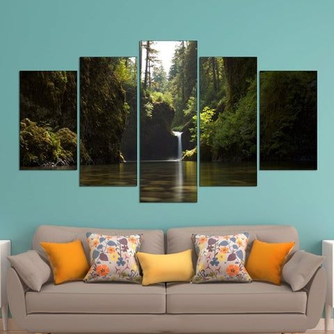 Forest Waterfall Natural Wall Art Canvas Printing Decor