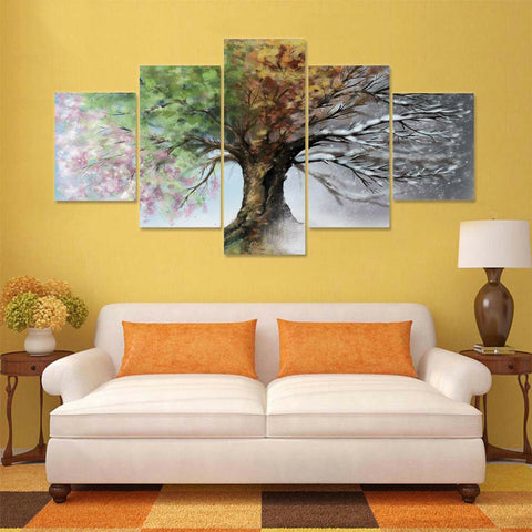 Four Seasons Tree Wall Art Canvas Printing Decor
