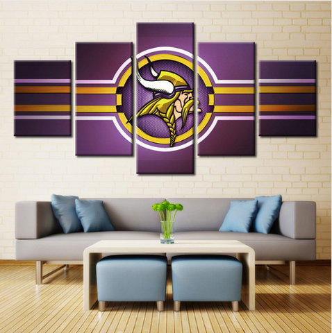 Minnesota Vikings Wall Art Canvas Printing-5 Panels