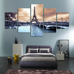 France Paris Romantic Eiffel Tower Wall Art Canvas Printing Decor