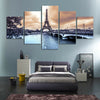 Image of France Paris Romantic Eiffel Tower Wall Art Canvas Printing Decor