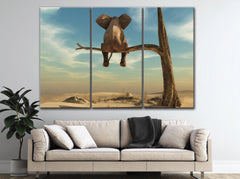 Funny Elephant Wall Art Canvas Printing Decor