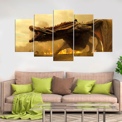 Game Of Thrones Dargon Wall Art Canvas Printing Decor