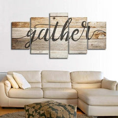 Gather Wood Style Wall Art Canvas Printing Decor