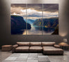 Image of Geiranger Fjord Norway Wall Art Canvas Printing Decor-3Panels