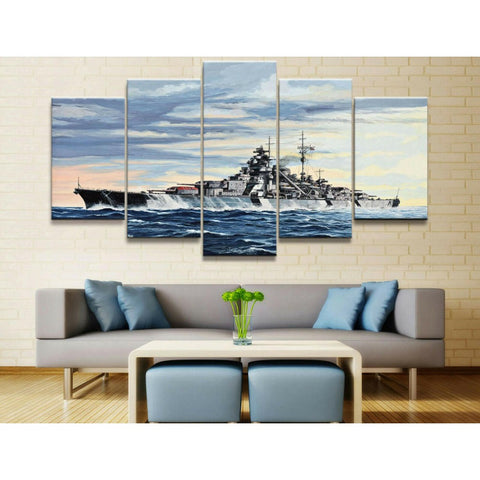 German Battleship Bismarck Wall Art Canvas Printing Decor