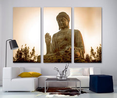 Giant Buddha Meditation Religion Wall Art Canvas Printing Decor