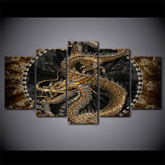 Golden Dragon Wall Art Canvas Printing Decor