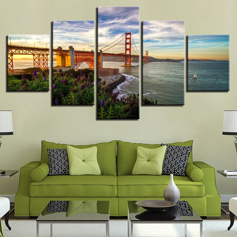 Golden Gate Bridge Sunset Wall Art Canvas Printing Decor
