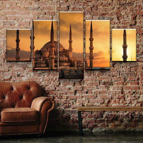Golden Mosque PeacefulWall Art Canvas Printing Decor