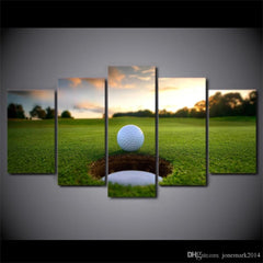 Golf Course Green Sunset Wall Art Canvas Printing Decor