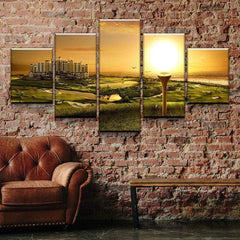 Golf Course Ocean Resort Landscape Wall Art Canvas Printing Decor