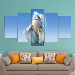 Great White Shark in Ocean Wall Art Canvas Printing Decor